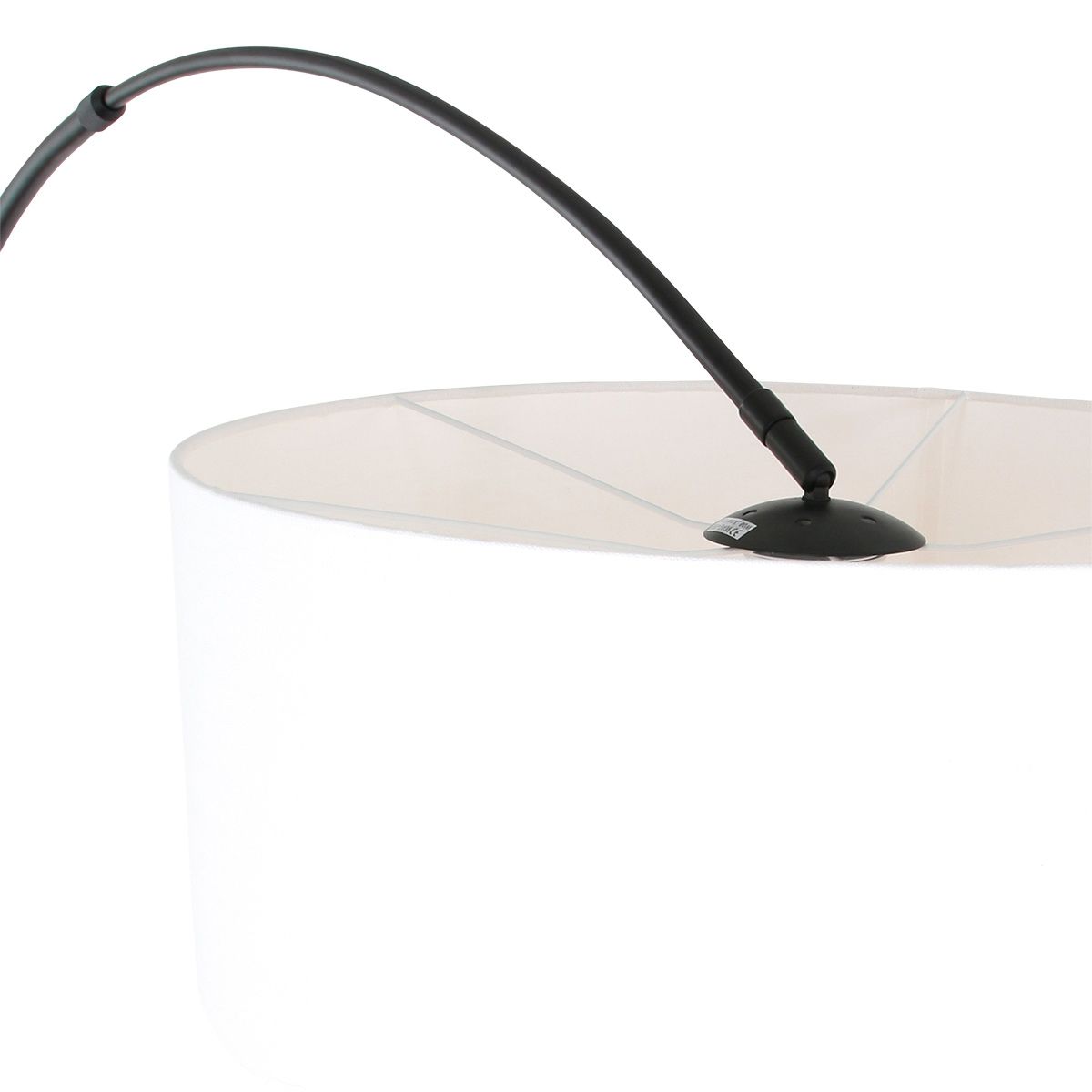 Vloerlamp Sparkled Light 7268ZW+K1066QS Zwart-Wit Linnen