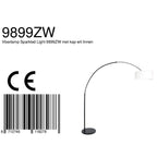 Vloerlamp Sparkled Light 7268ZW+K1066QS Zwart-Wit Linnen