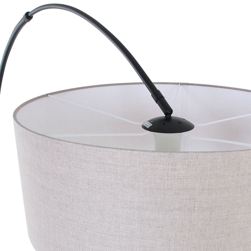 Vloerlamp Sparkled Light 7268ZW+K1066RS Zwart-Grijs Linnen
