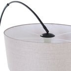 Vloerlamp Sparkled Light 7268ZW+K1066RS Zwart-Grijs Linnen