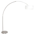 Vloerlamp Sparkled Light 7268ST+K1066QS Staal-Wit Linnen