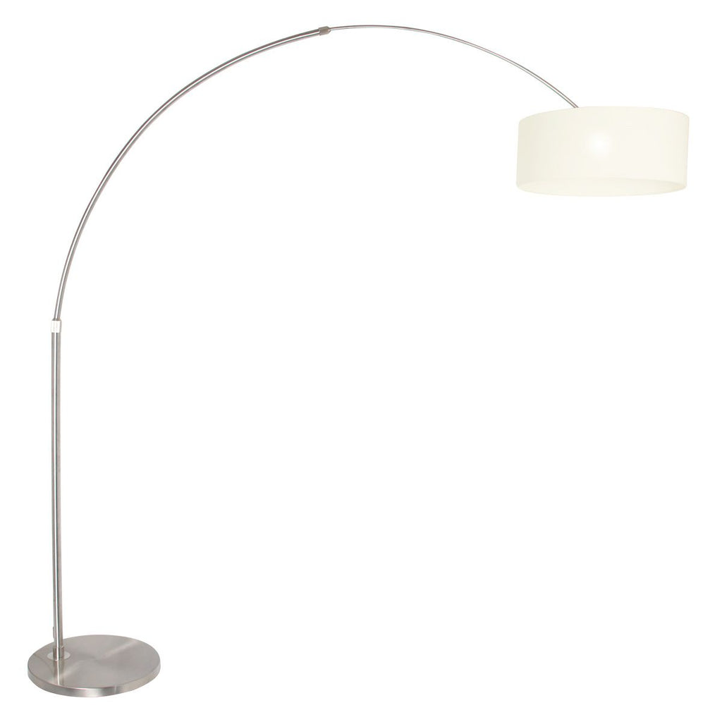Vloerlamp Sparkled Light 7268ST+K1066QS Staal-Wit Linnen