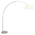 Vloerlamp Sparkled Light 7268ST+K1066QS Staal-Wit Linnen