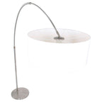 Vloerlamp Sparkled Light 7268ST+K1066QS Staal-Wit Linnen
