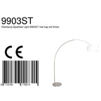 Vloerlamp Sparkled Light 7268ST+K1066QS Staal-Wit Linnen