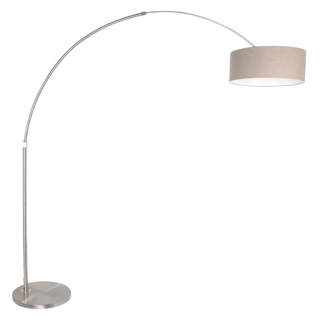 Vloerlamp Sparkled Light 7268ST+K1066RS Staal+Grijs Linnen