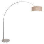 Vloerlamp Sparkled Light 7268ST+K1066RS Staal+Grijs Linnen