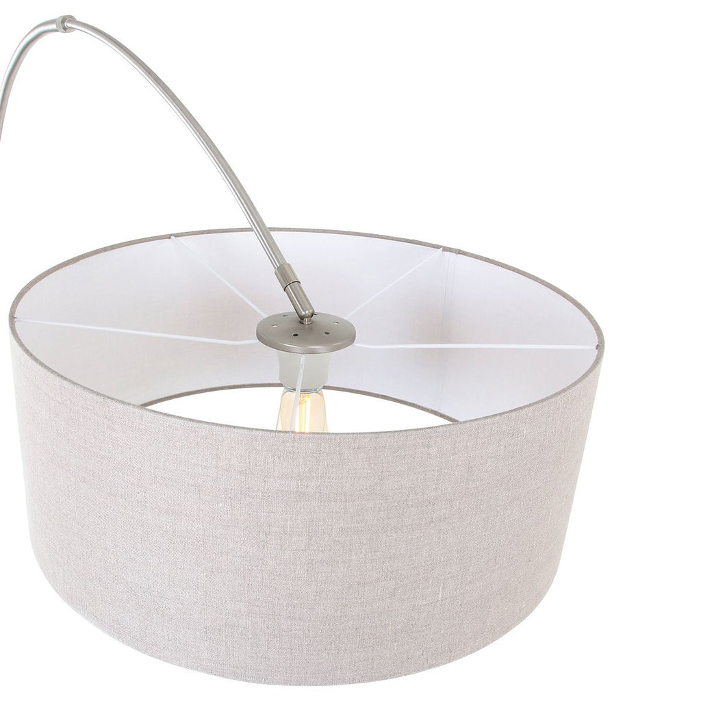 Vloerlamp Sparkled Light 7268ST+K1066RS Staal+Grijs Linnen