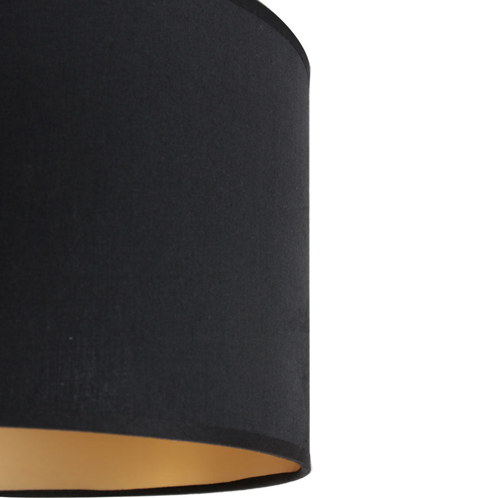 Zwart linnen lampenkap K1068SS ⌀40cm met E27 support.