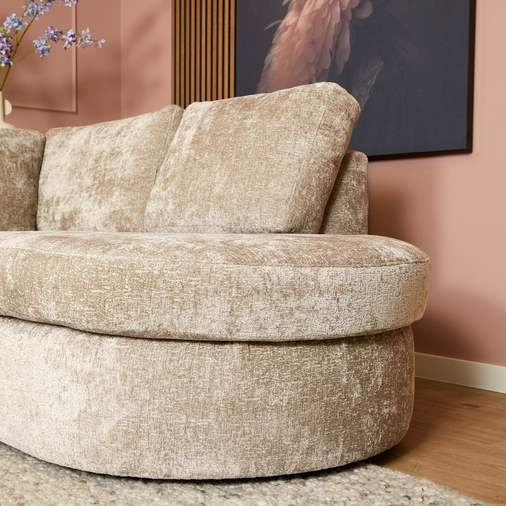 Hoekbank Alma, divan links + 2,5-zits, beige Trenza 08