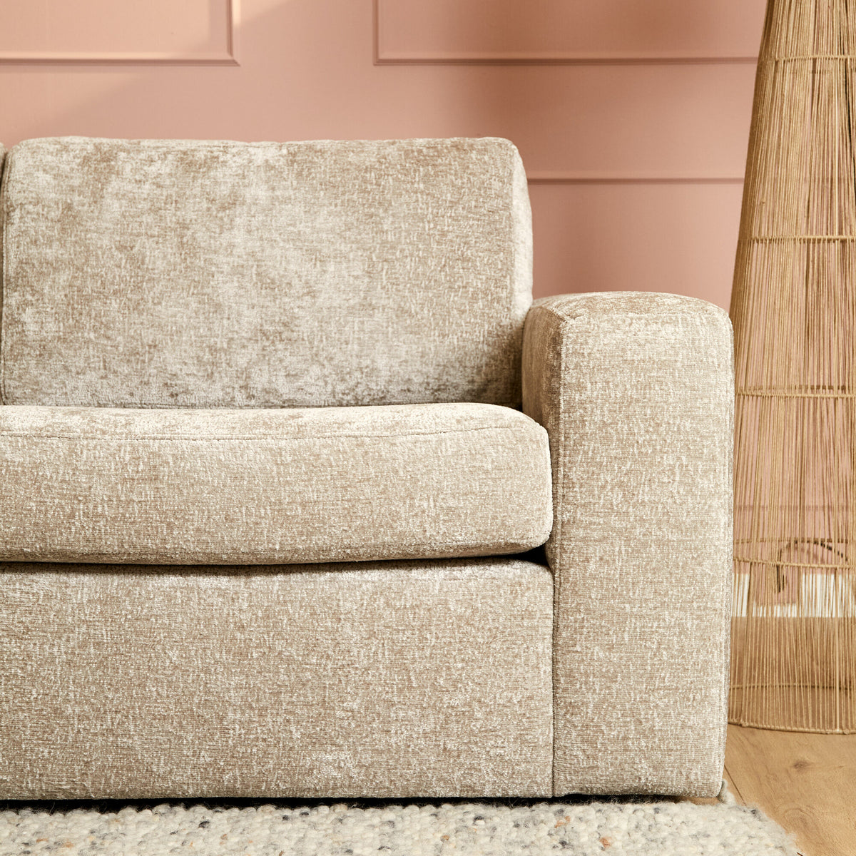 Hoekbank Alma, divan links + 2,5-zits, beige Trenza 08