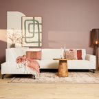 Hoekbank Floris, divan links + 2,5-zits, beige