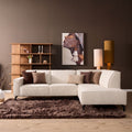 Hoekbank Floris, 2,5-zits + divan rechts, beige