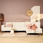 Hoekbank Floris, 2,5-zits + divan rechts, beige