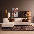 Hoekbank Floris, divan links + 2,5-zits, velvet beige