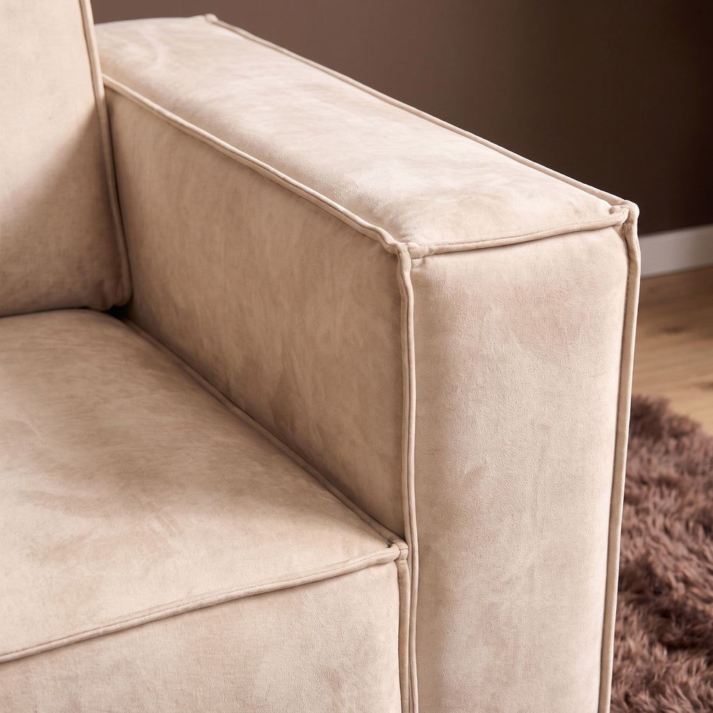 Hoekbank Floris, divan links + 2,5-zits, velvet beige