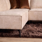Hoekbank Floris, divan links + 2,5-zits, velvet beige