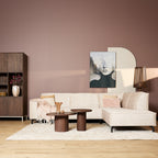 Hoekbank Floris, 2,5-zits + divan rechts, velvet beige