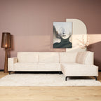 Hoekbank Floris, 2,5-zits + divan rechts, velvet beige
