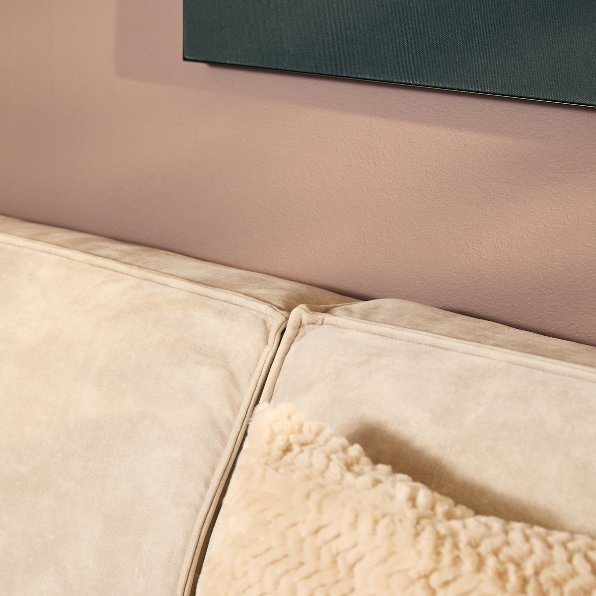Hoekbank Floris, 2,5-zits + divan rechts, velvet beige