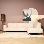 Hoekbank Floris, 2,5-zits + divan rechts, velvet beige
