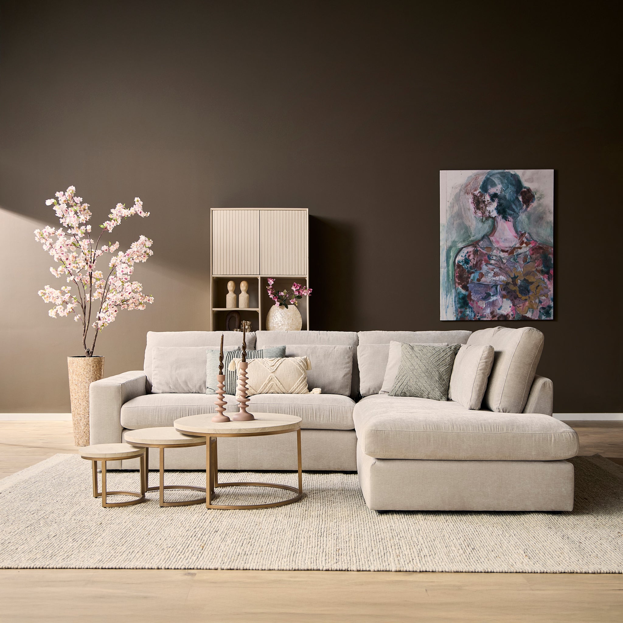 MySofa Jesse | 2,5 zits + Ottomane Rechts | Beige