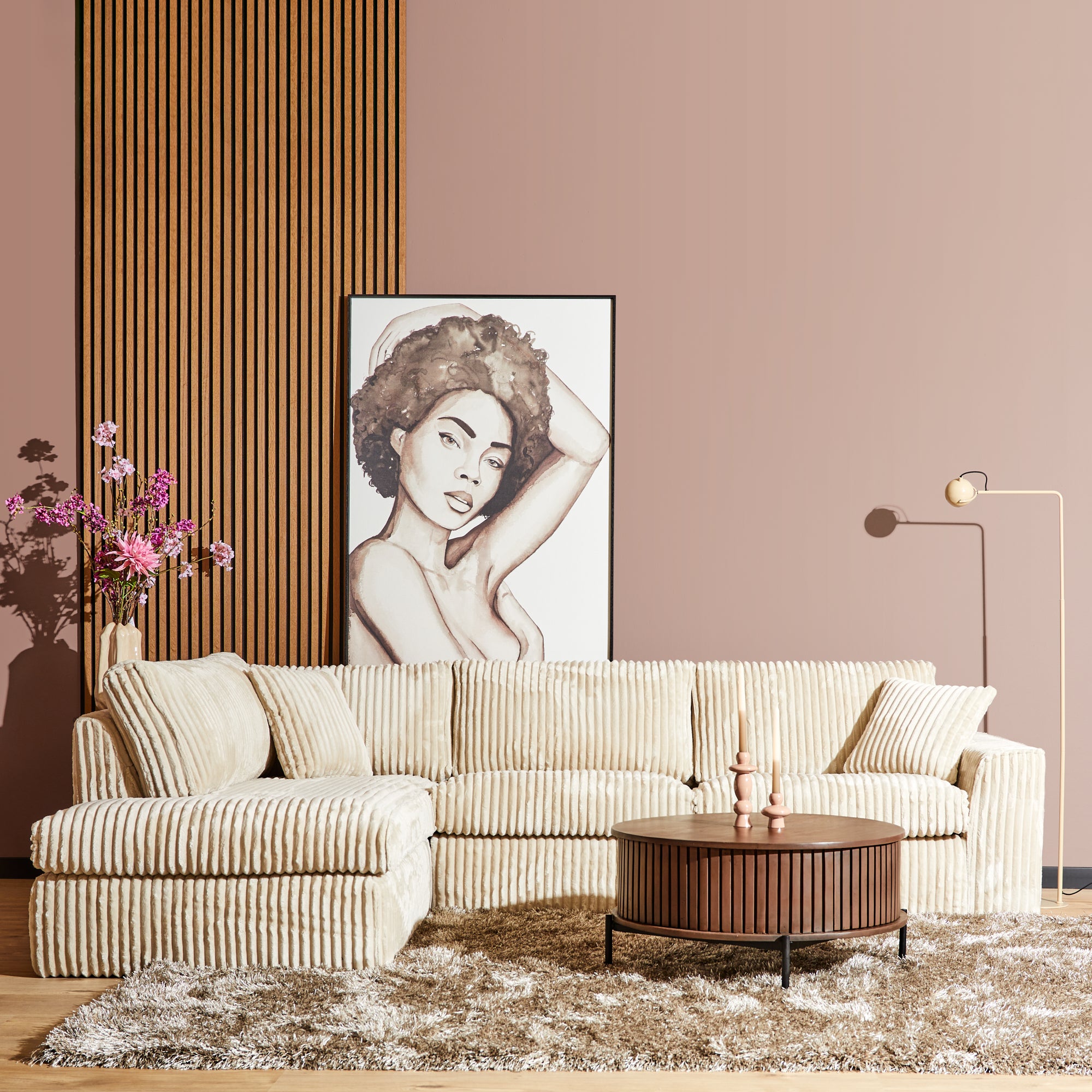 MySofa Teddy | Divan Links + 2,5 zits | Beige
