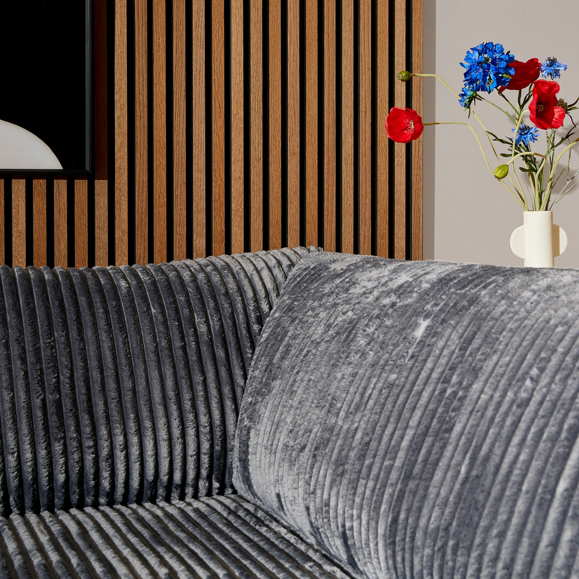 MySofa Teddy | Divan Links + 2,5 zits | Antraciet