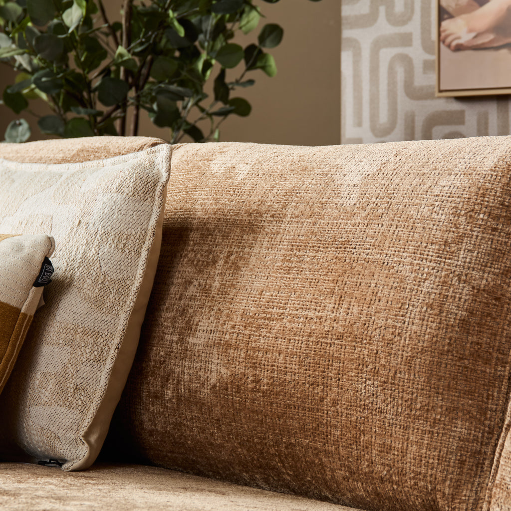 Hoekbank Teddy, divan links + 2,5-zits, cinnamon ribstof