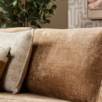 Hoekbank Teddy, divan links + 2,5-zits, cinnamon ribstof