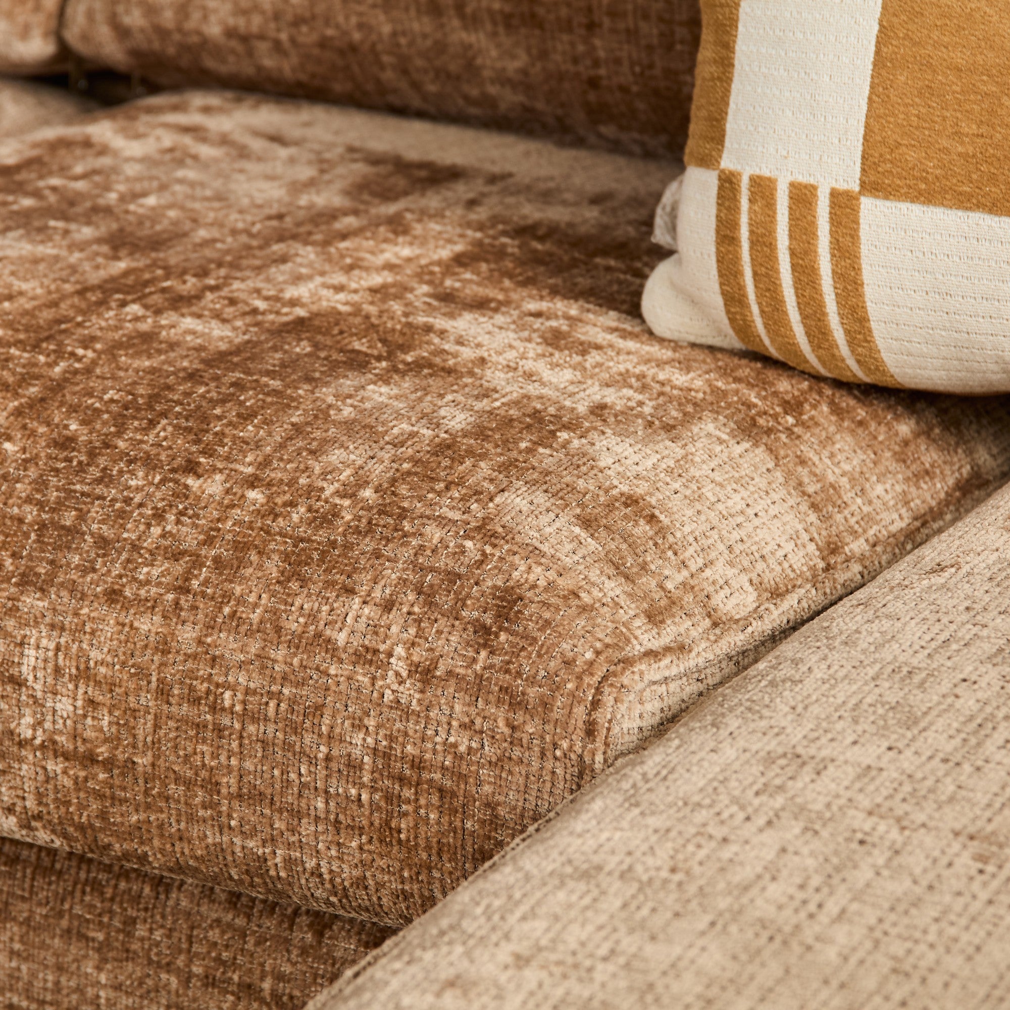MySofa Teddy Hoekbank Cinnamon 2,5 zits+Divan Rechts