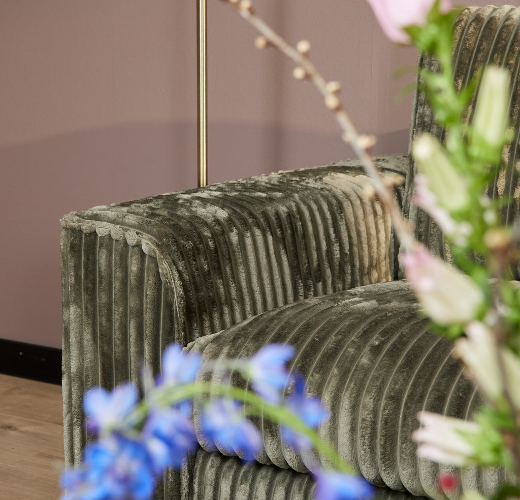 MySofa Teddy Hoekbank Groen Divan Links+2,5 zits