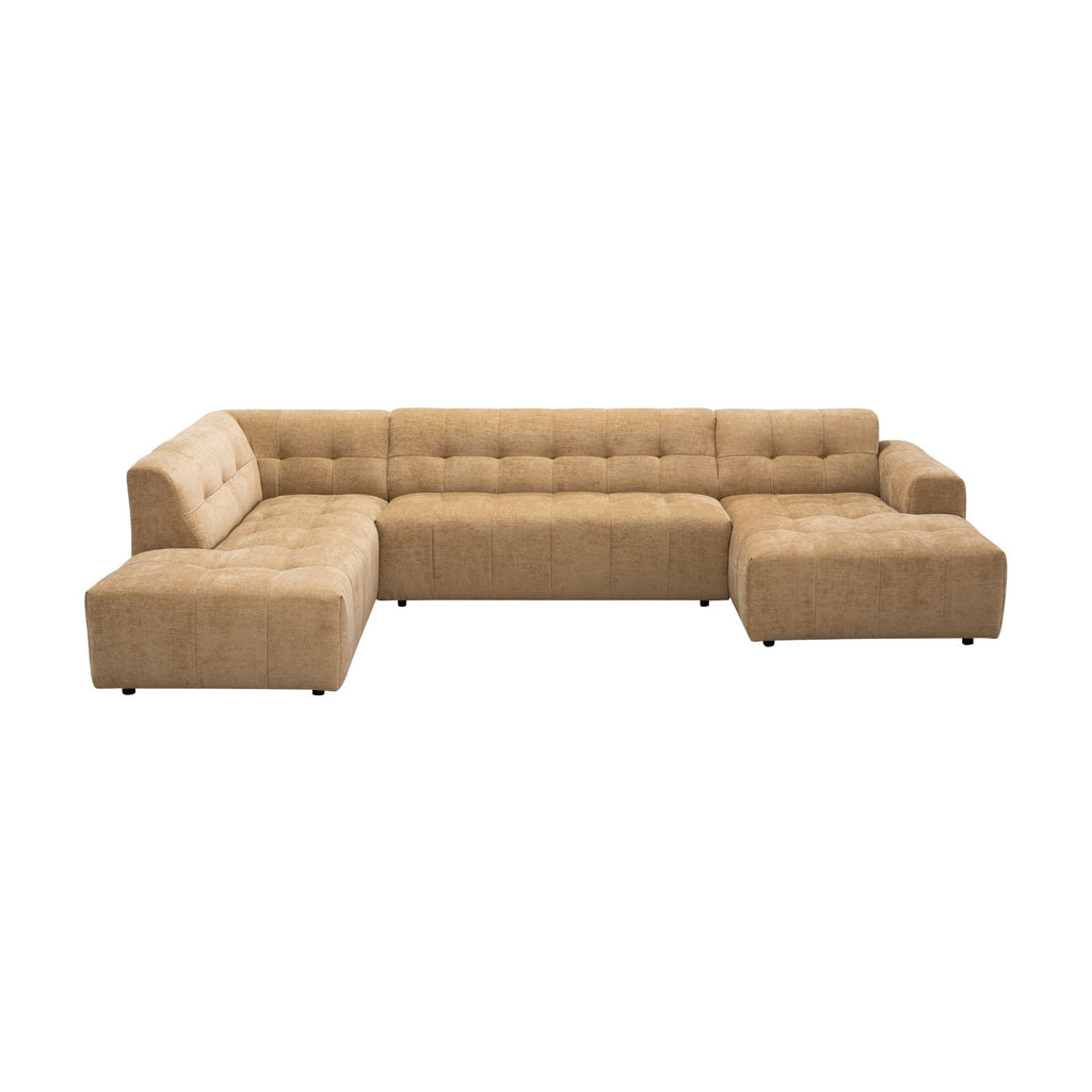 MySofa Ruby U-bank Camel Ottomane L + 2,5 + Lounge R
