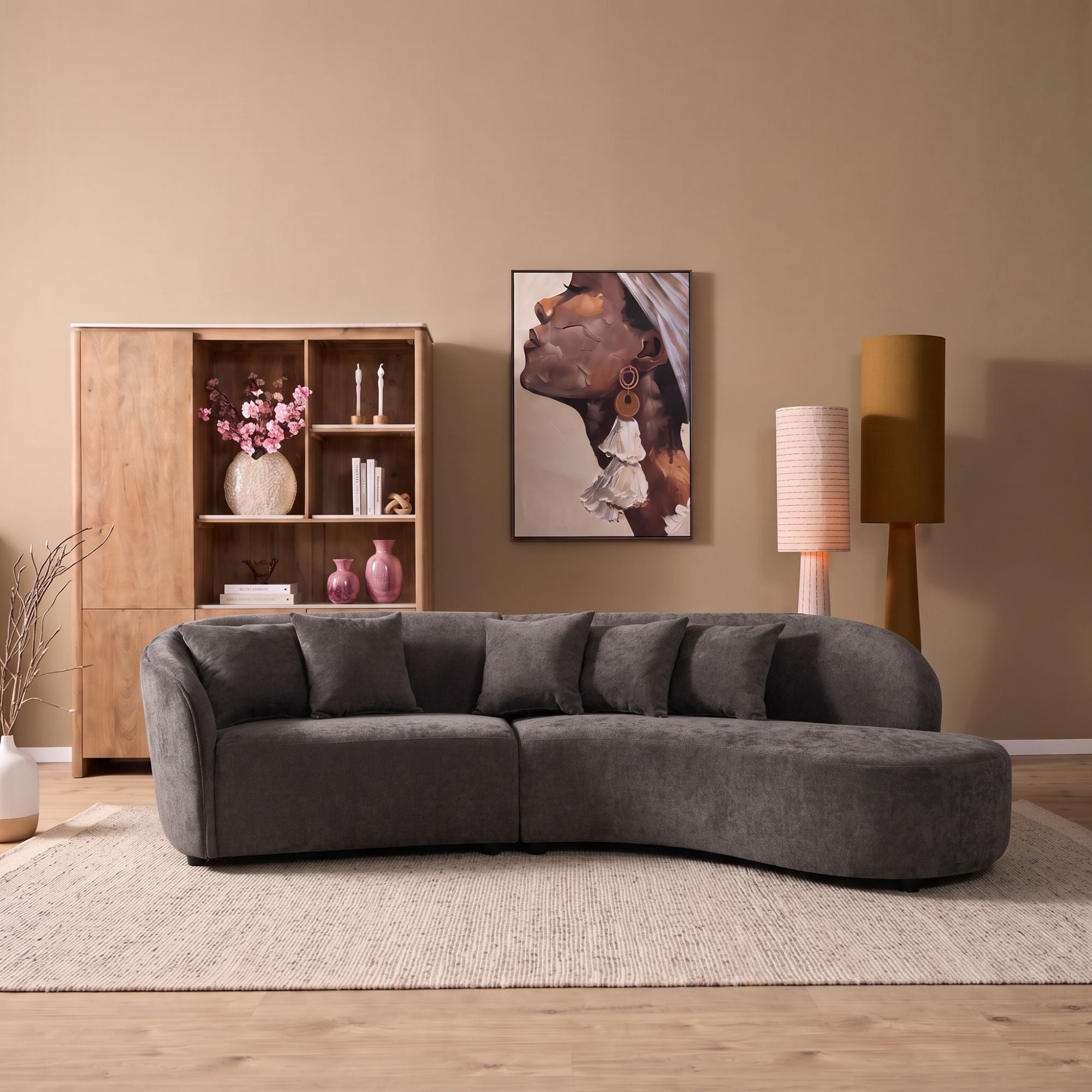 MySofa Novi Hoekbank Grijs 3 zits + Lounge R