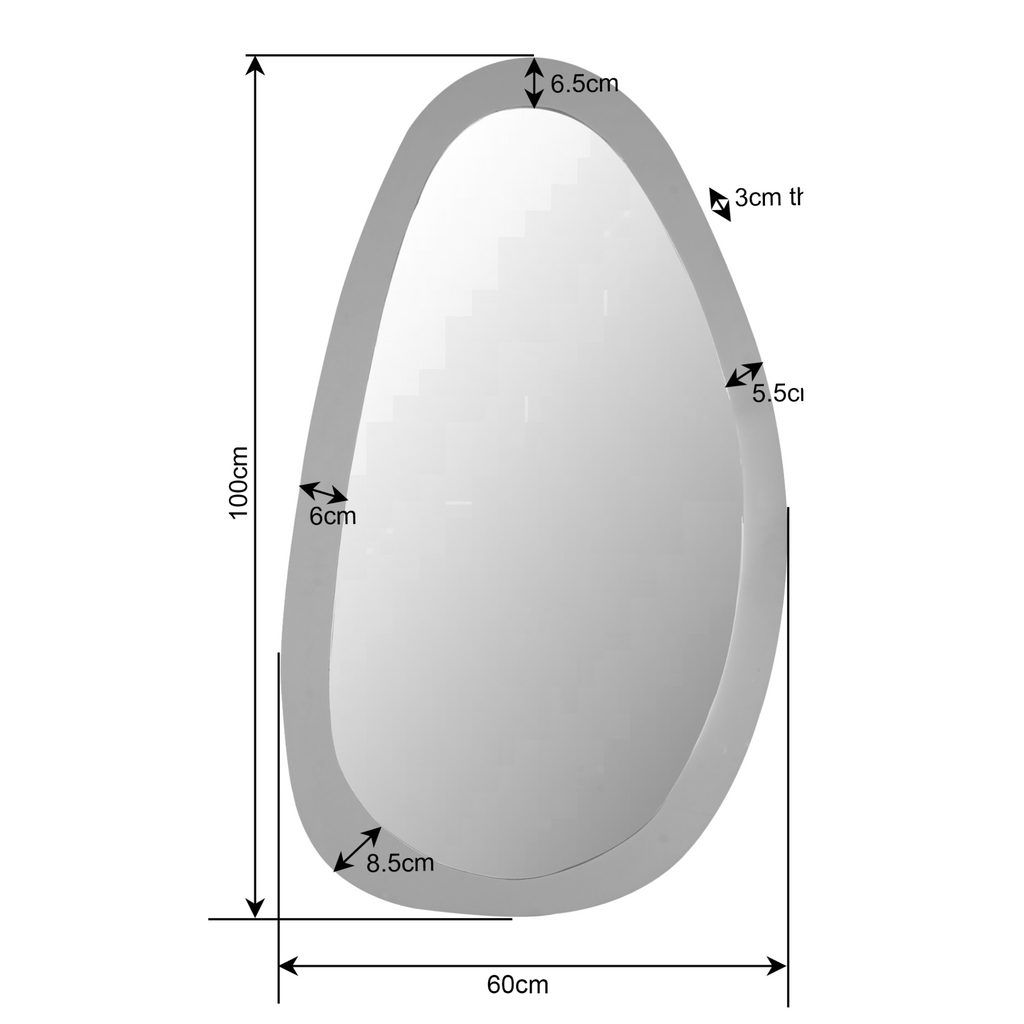 Spiegel Lou, 100 x 60 cm, organisch, bruin mangohout