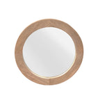 Spiegel Dide, Ø 40 cm, rond, naturel mangohout