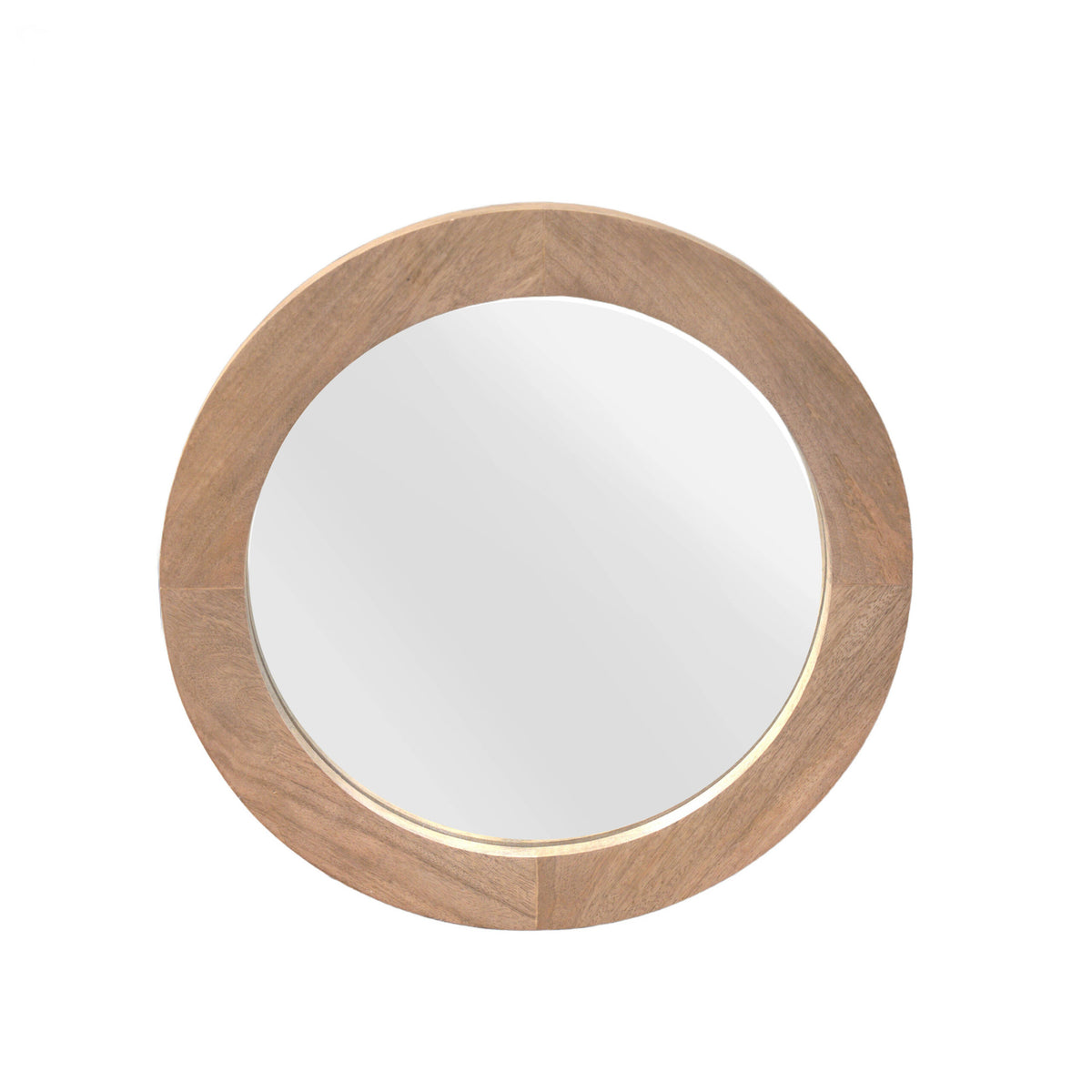 Spiegel Dide, Ø 40 cm, rond, naturel mangohout