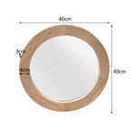 Spiegel Dide, Ø 40 cm, rond, naturel mangohout
