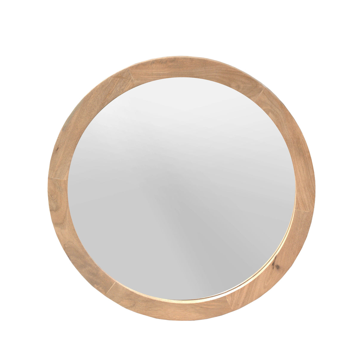Spiegel Dide, Ø 80 cm, rond, naturel mangohout