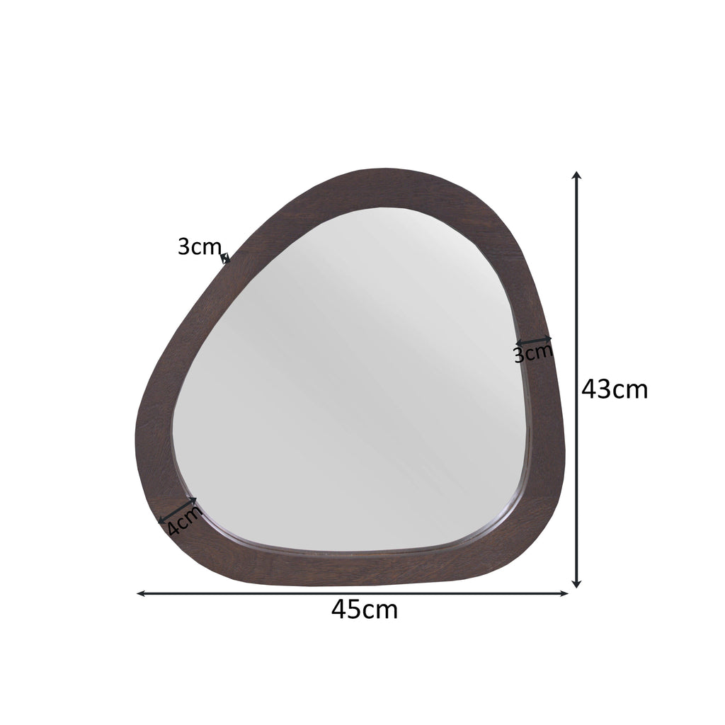 Spiegel Lou, 45 x 43 cm, organisch, bruin mangohout