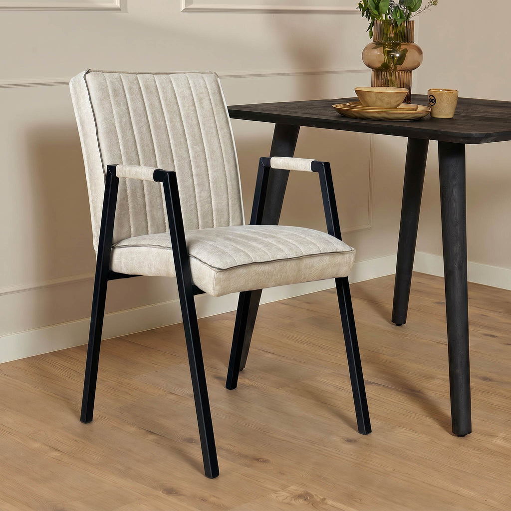 Eetkamerstoel Tivoli Bull | Beige | Met armleuning