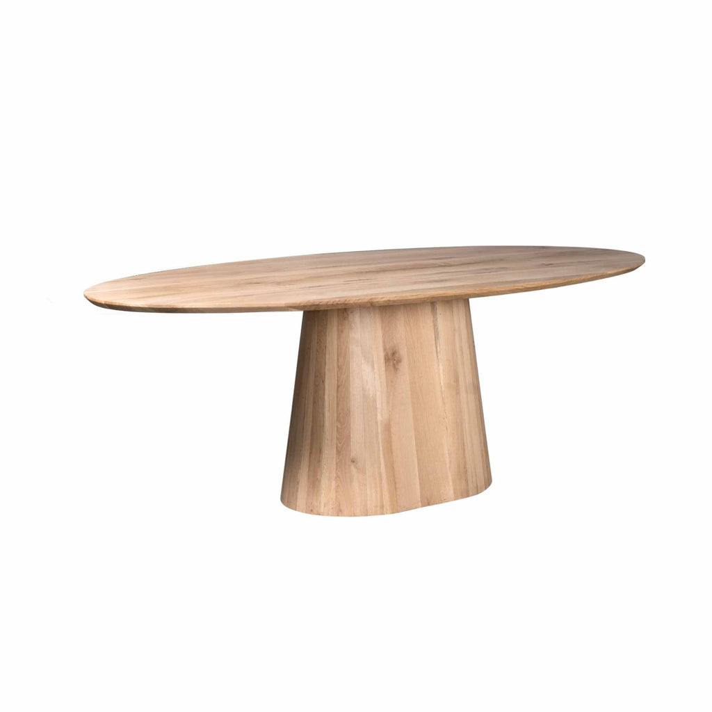 Eettafel Riga, 210 x 110 cm, ovaal, naturel eikenhout