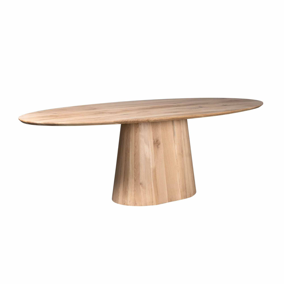 Eettafel Riga, 210 x 110 cm, ovaal, naturel eikenhout