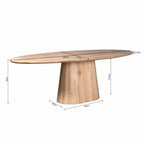 Eettafel Riga, 240 x 120 cm, ovaal, naturel eikenhout