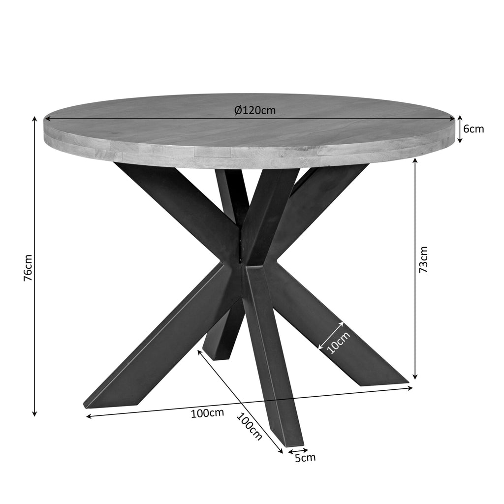 Eettafel Dakota | 120 cm | Rond