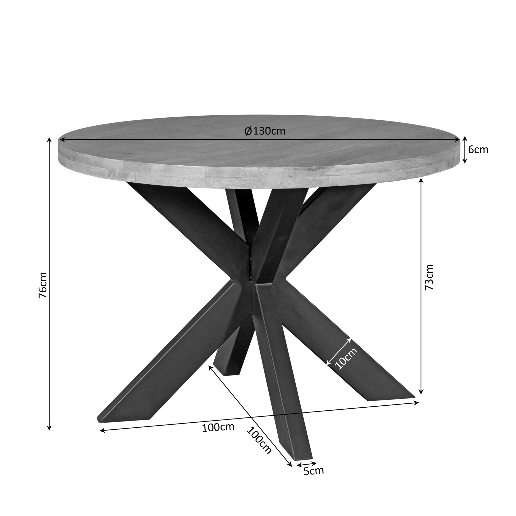 Eettafel Dakota | 130 cm | Rond