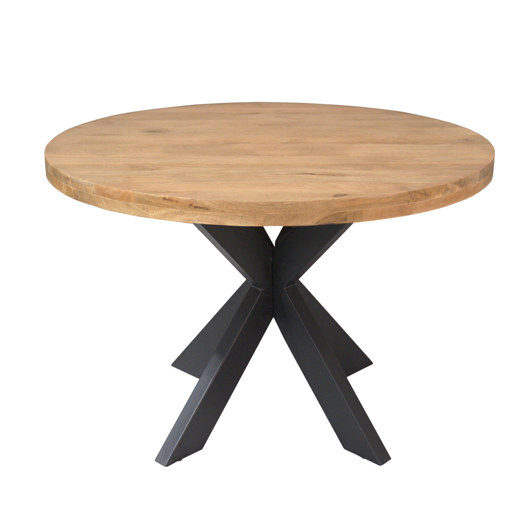 Eettafel Dakota, Ø 130 cm, rond, naturel mangohout