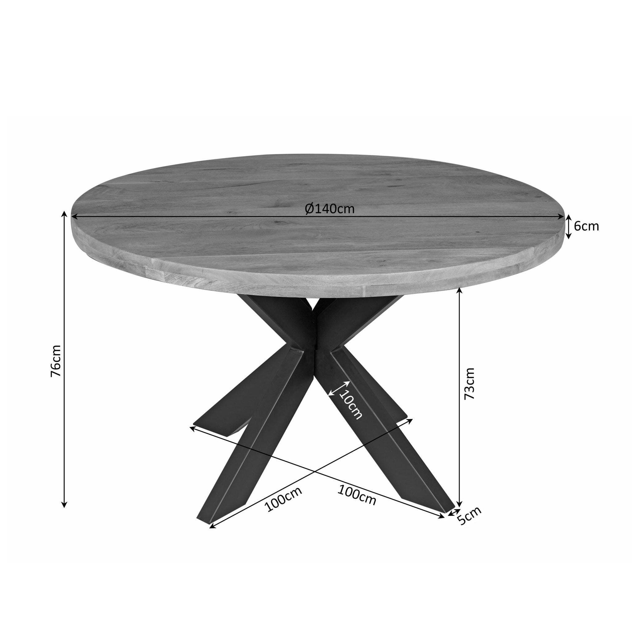 Eettafel Dakota | 140 cm | Rond