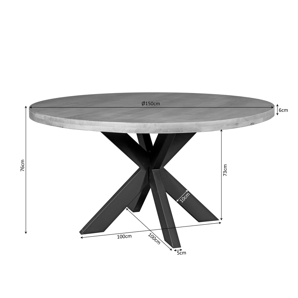 Eettafel Dakota | 150 cm | Rond
