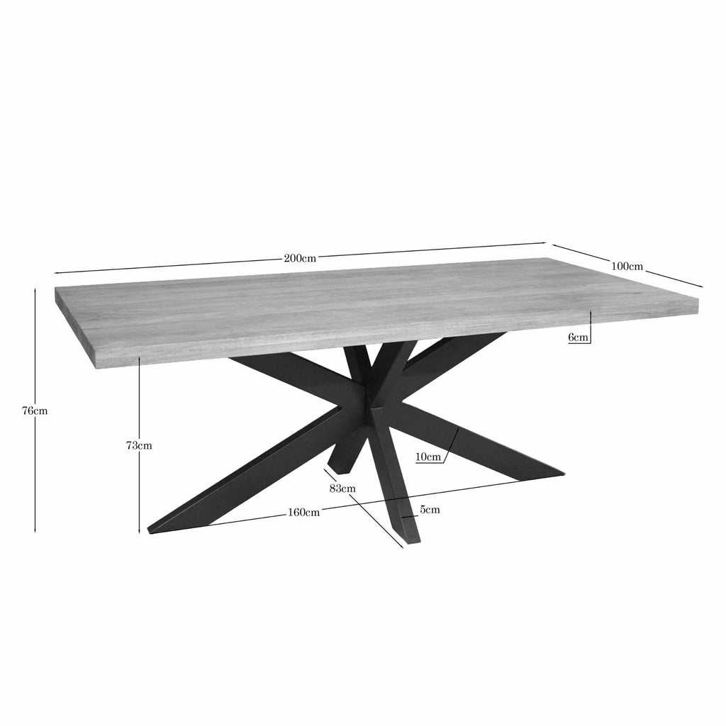 Eettafel Dakota | 200 cm | Rechthoek